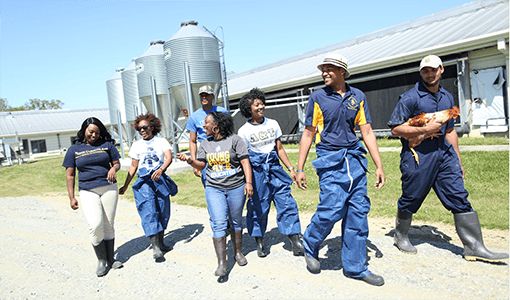 NC A&T Students on farm